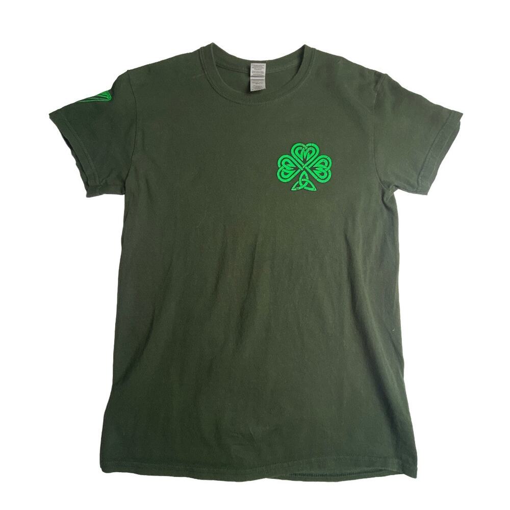 Gildan Heavy Cotton Irish Celtic Shamrock T Shirt SM Green St Patrick’s Day Tee